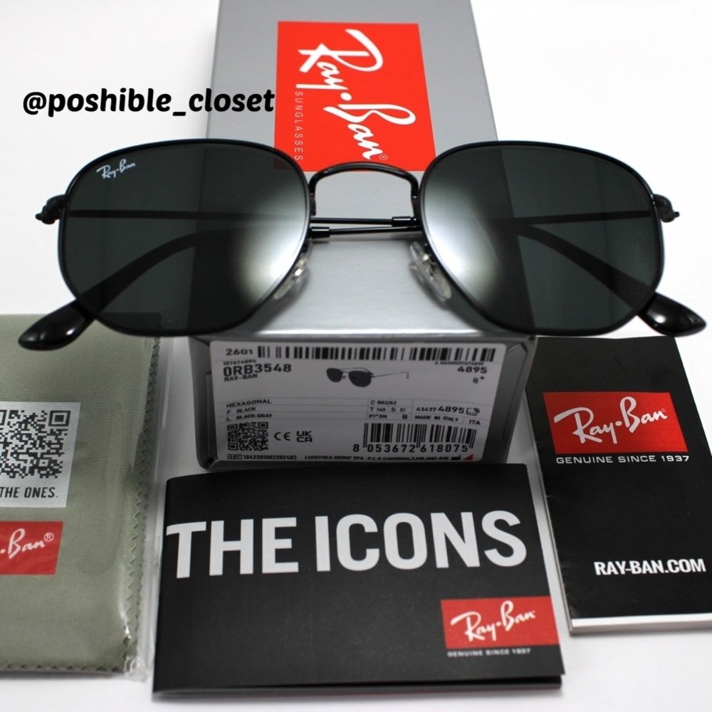 Rayban Model Display Rb3548n Hexagonal Black - image 3